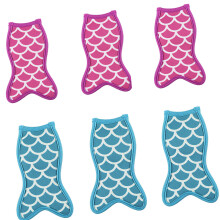 6Pcs Seamaid Shape Ice Lolly Grip SBR Ice-Rose Red Lake Blue