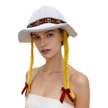 Handcrafts Braided Hat Ethnic Headwear For LARP And-White