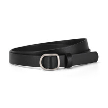 Square Buckles Belt For Women High Quality PU Strap 108cm-Black