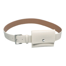 Stylish 2000S Mini Leather Waist Bag Adjustable Belt-Apricot
