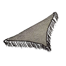 Driehoekige hippe sjaal gebreide bandana-zwart gouden kralen