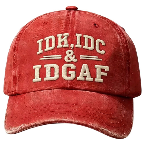 Trendy Embroidered Letters Cotton Sunhat-Watermelon Red