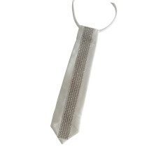 Fashion Pearls Decorated Necktie Popular Pearls Tie-White