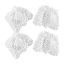 2 paar elegante kanten afneembare mouwen polsmanchetten met-Wit