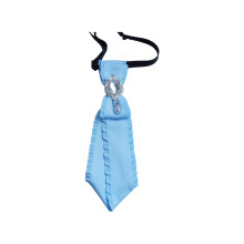 Elegant Korean Styles Ruffled Neck Tie With-Light Blue