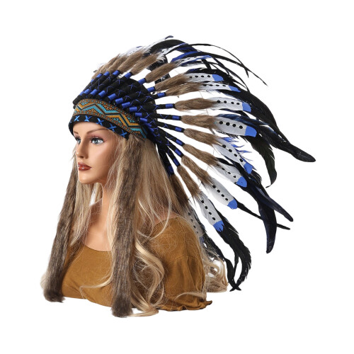 Bandeau de cheveux de taille réglable, bandeaux de-BLEU1