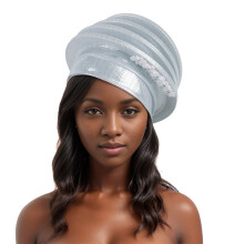 Béret orné de fleurs en plastique, chapeau confortable et-Blanc