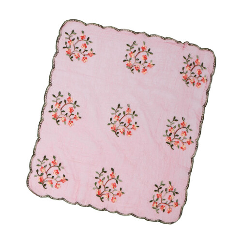 Écharpe élégante en Polyester brodée avec bordure ethnique,-Rose