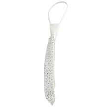 Glitters Rhinestones Studded Satins Necktie Elegant Ties-White