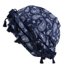 Twist Head Wrap Sweat Wicking Pirate Hat for Climbing-Navy Blue