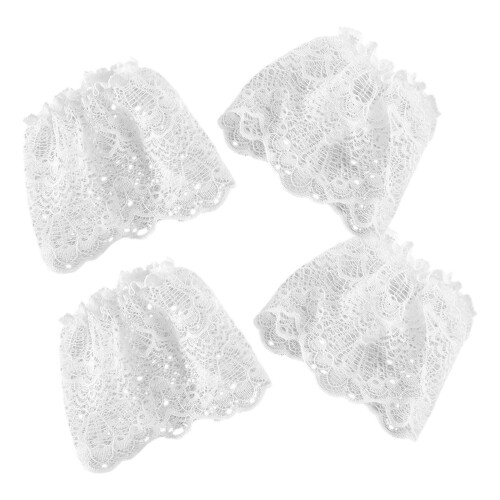 2 PairsDelicate Sheer Mesh Detachable Sleeve Covers-White