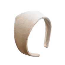 Zachte Pleuche Effen Kleur Haarband Verstelbare-Beige