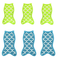 6Packs Seamaid Shape Ice Stick Holders-Lake blue fluorescen