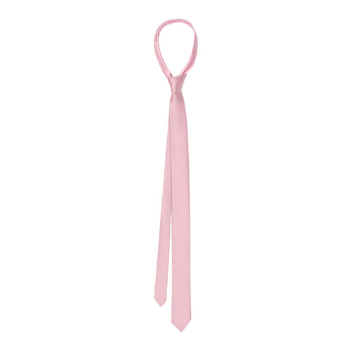 Trendy Solid Color 3.5Cm Thin Tie Soft Polyester Photo-pink