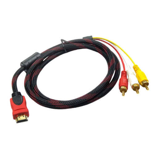 Câble HDTV vers 3RCA AV 1,5M, connecteurs plaqués or pour la