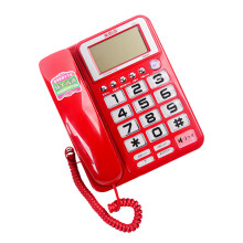 Schnurgebundenes Festnetztelefon mit großen Tasten, für-Rot