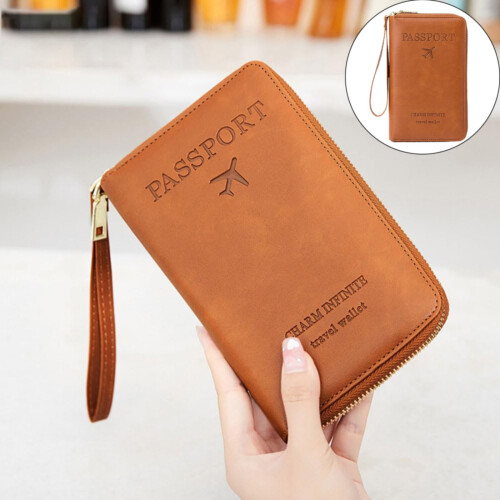 Passport Case with RFID Blocking Brown Standard Size 1