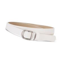 Elegante dames tailleriem gladde metalen gespen zachte-Wit