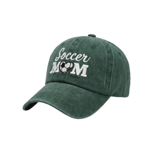 Bequeme Baumwollkappe mit Fußball-Mutter-Design,-dunkelgrün