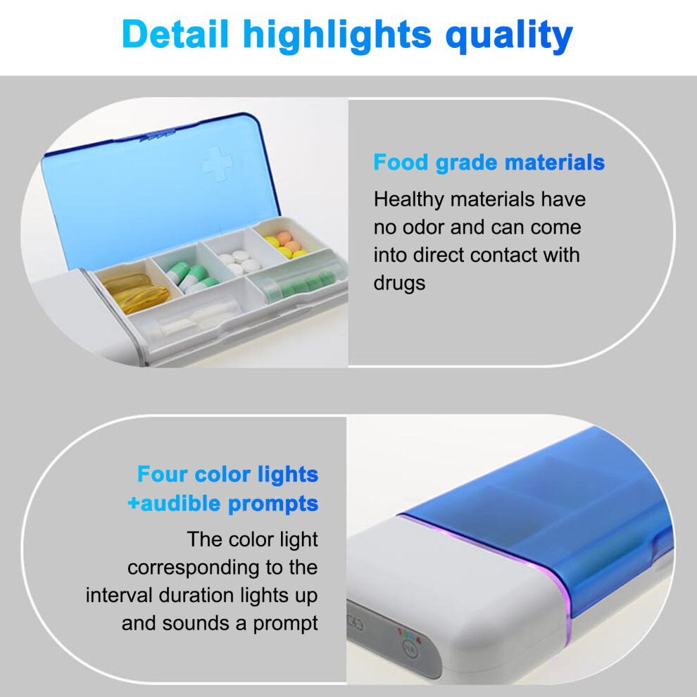 Timer Reminder Pill Box 6 Slots UK