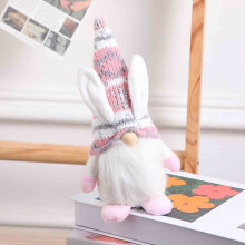 Decoración para el hogar Gnobogi Artículos para disfrazar a la fiesta de Pascua Muñeca sin rostro con orejas de conejo y luz Decoración para