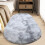 Tapete oval felpudo YOTQUSKI para quarto infantil, 80 x 120 cm (31,5 x 47,2 polegadas). 2