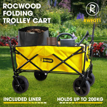 RocwooD Foldable Garden Trolley Wagon Cart 200KG Heavy Duty Camping Beach Cart