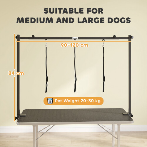 PawHut PawHut Dog Grooming Arm Adjustable H-Shape Black 2