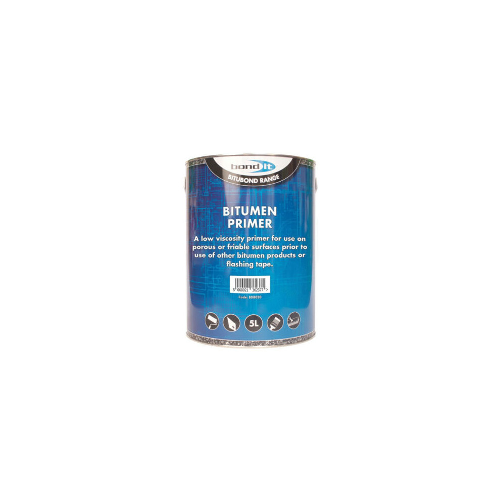 Bitumen Primer Black Heavy-Duty Waterproof 5L 5056813317434