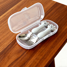 Baby Feeding Fork Spoon Stainless Steel Plastic