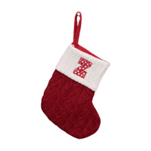 Mini Christmas Stockings with Initials Red Knitted