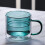 Double Wall Glass Coffee Mug Amber 350ml 4