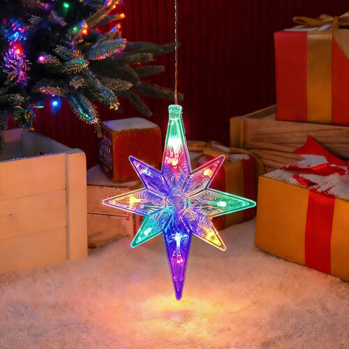 Octagonal LED Window Silhouette Lights, Multicolor, 4 pcs 1