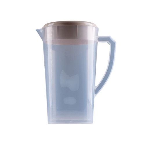 Brocca in plastica trasparente con coperchio, 1,9 litri (64 oz), senza BPA. 1