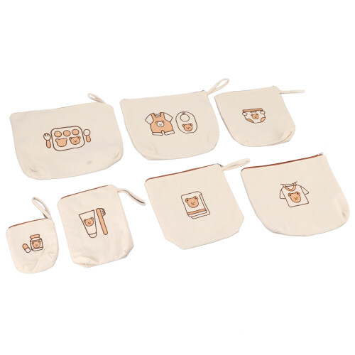 7pcs Reusable Bear Print Storage Bags