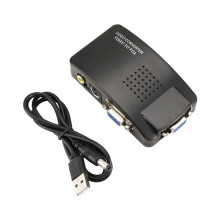 Adaptateur AV vers VGA RCA, convertisseur VGA pour PC, entrée composite RCA S-Vidéo AV vers sortie VGA LCD, boîtier convertisseur