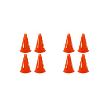 8X Plastic Cones - Sports Cones for Drills + Practice - Flexible Orange Goal Cones for Training + Games - 9 Inches