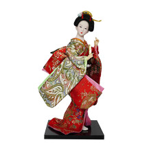 Traditionele Japanse Geisha Zijden Pop 30Cm Hoog met-1057