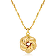 Gouden knoop hanger ketting, verguld, geometrisch ontwerp, 1 stuk