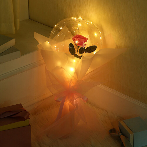 Bouquet de roses LED roses avec ballon, 1 ensemble