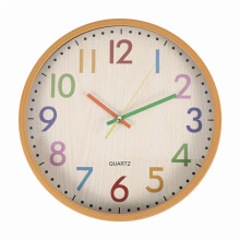 Horloge murale silencieuse pour enfants, à piles, colorée, 30 cm (12 pouces)