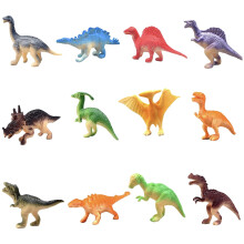 Figurines de dinosaures en plastique colorées, lot de 12