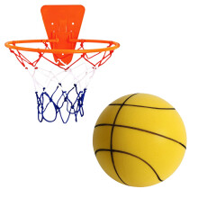 QTBIUQ Palla silenziosa da basket per interni, compatibile con l'uso in appartamento, palla in spugna silenziosa per bambini, migliora la