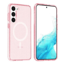 Ag luí le Cás Soghluaiste Samsung Galaxy S23 Glitter Magsafe - Bándearg