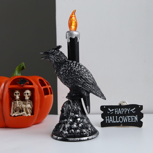 FloHua Διακοσμήσεις για το Halloween Εκπτώσεις Φωτιστικό Κορακιού Halloween Ηλεκτρονικό Φως