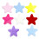 Breloque étoile Double face 6.5CM, 10 pièces, applications-Rose 4