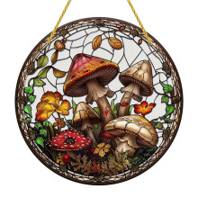 Panneau suspendu en acrylique représentant un champignon de Pâques, coloré, 2D