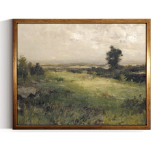 Quadro decorativo vintage em tela com estampa de campo de flores silvestres, 35,5 x 28 cm (14 x 11 polegadas)