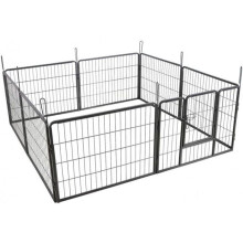 Parc / enclos pour chiens - Modèle 3712018 - Carré 163 x 163 cm - Fer peint durable - Porte 32 x 42 cm