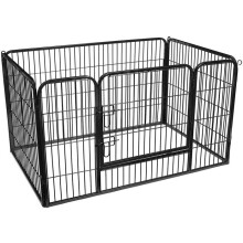 Hundezwinger - HELLOSHOP26 - 122x78x69 cm - faltbar - schwarzes Metall - Tür 57x54 cm